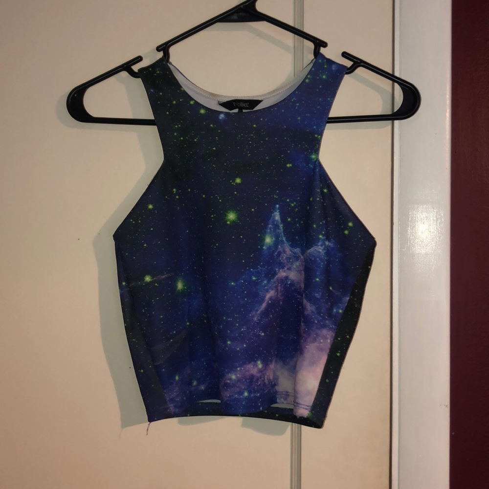 nollie galaxy cropped tank; medium
